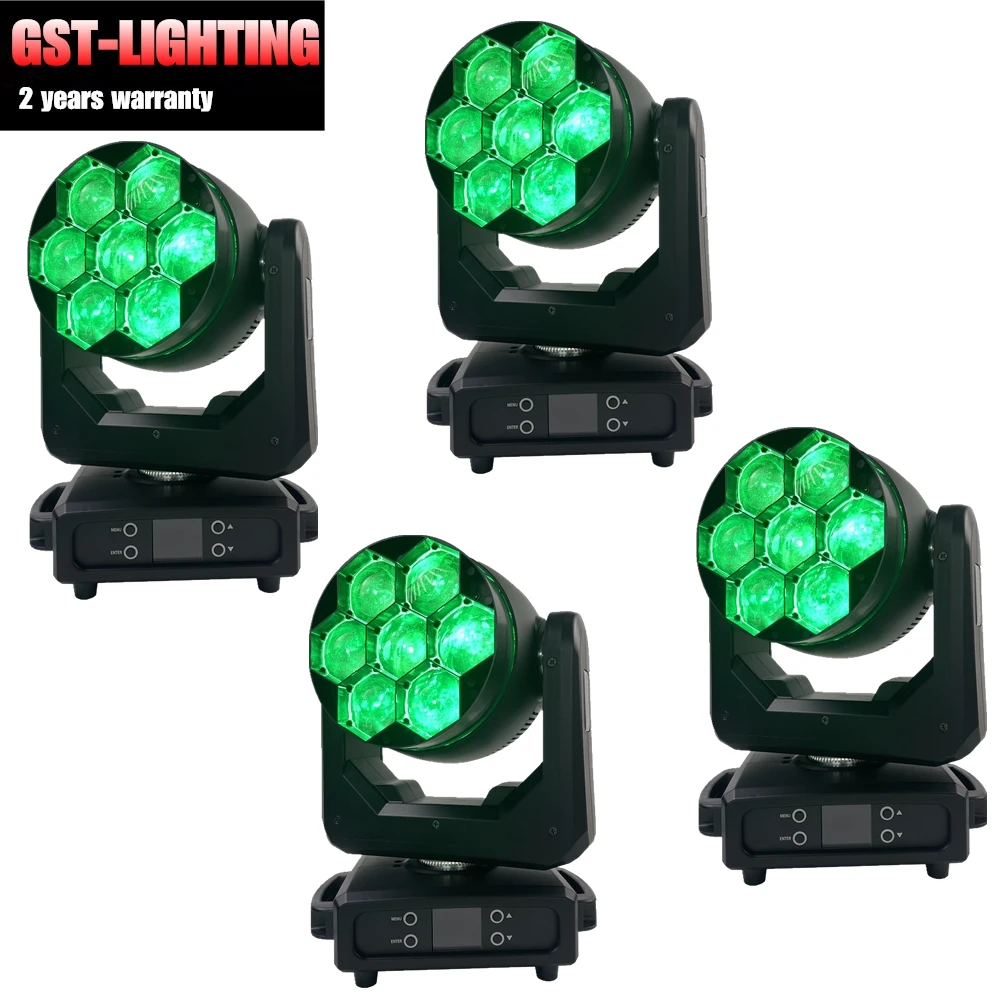 

4PCS/LOT Colorful 7x40W RGBW 4-in-1 LED Beam Wash Zoom Moving Head Lighting