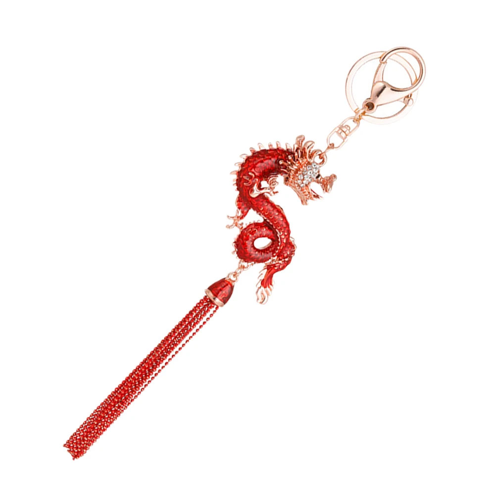 

Zodiac Dragon Holder Tassel Bag Pendant Spring Festival Zinc Alloy Hanging Decorative Keychain New Year Keychain