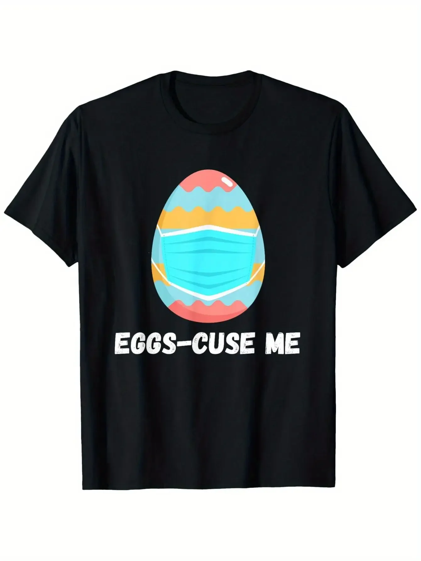 Summer New Fun Easter Egg Personalized Graphic Print Premium Men's Short Sleeve Crew Neck Comfortable Loose Tee