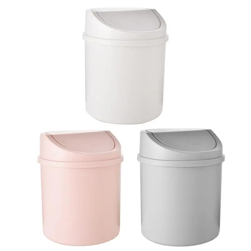 Desktop Garbage Can Cute Mini Trashcans With Lid Portable Garbage Bin Waste storage Can For Bedrooms Living Rooms Tables Desks