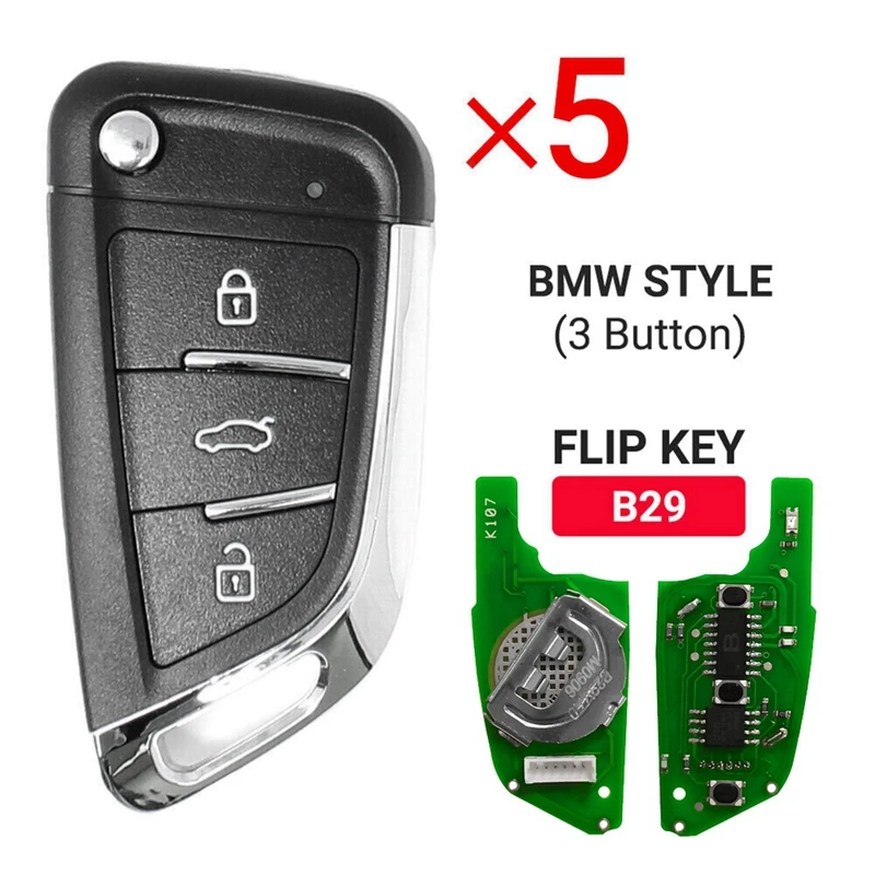 5Pcs 3 Button B-Series Remote Control Car Key For KD200 KD900 KD900+ URG200 KD-X2 Mini KD For BMW Style