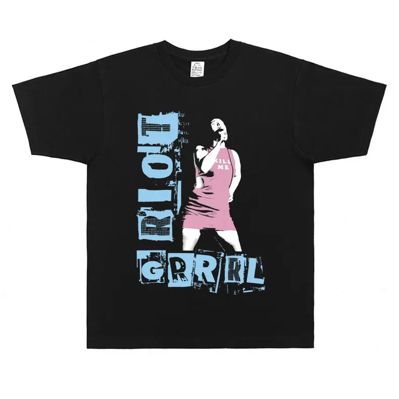 

Limited Bikini Kill Riot Grrrl Print T-shirt Classic Kathleen Hanna T Shirts Men Women Vintage Punk Rock Oversized Short Sleeve