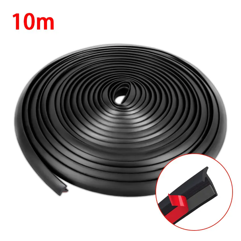 SEAMETAL 10 m Auto-Gummi-Dichtungsstreifen, T-Form, klein, schräg, automatische Dichtung, Dichtungsstreifen, Auto-Stoßstange, Kotflügel, Flare, Bogenverkleidung, Dichtmittel