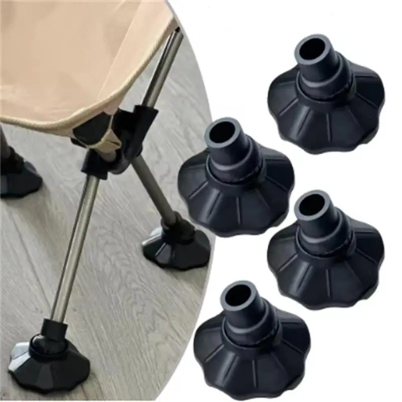 4Pcs 13/16mm Camping Chair Foot Pads,Plastic Folding Table Leg Caps, Anti-Slip Frog Fins Feet Covers Fishing Chair Leg Accessory view 2