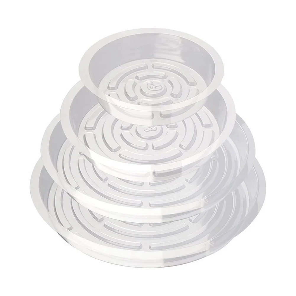 Transparent Flower Pot Trays 20pcs Plastic Saucers for Indoor Outdoor Use Compatible with 16 21 26 31.5cm Pots