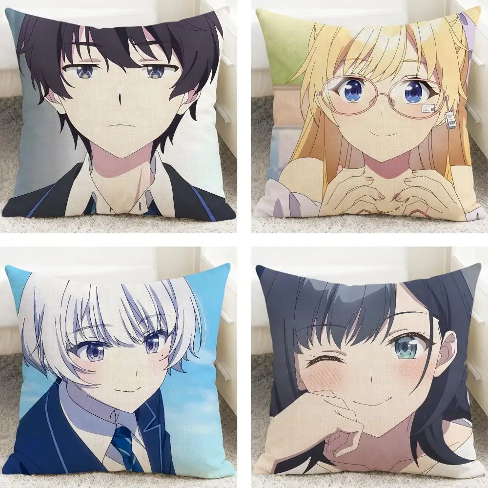 Anime Chitose Is in the Ramune Bottle Cushion Cover Cushion Covers Natural Linen Breathable Sofa Bedroom Decor Pillowcase