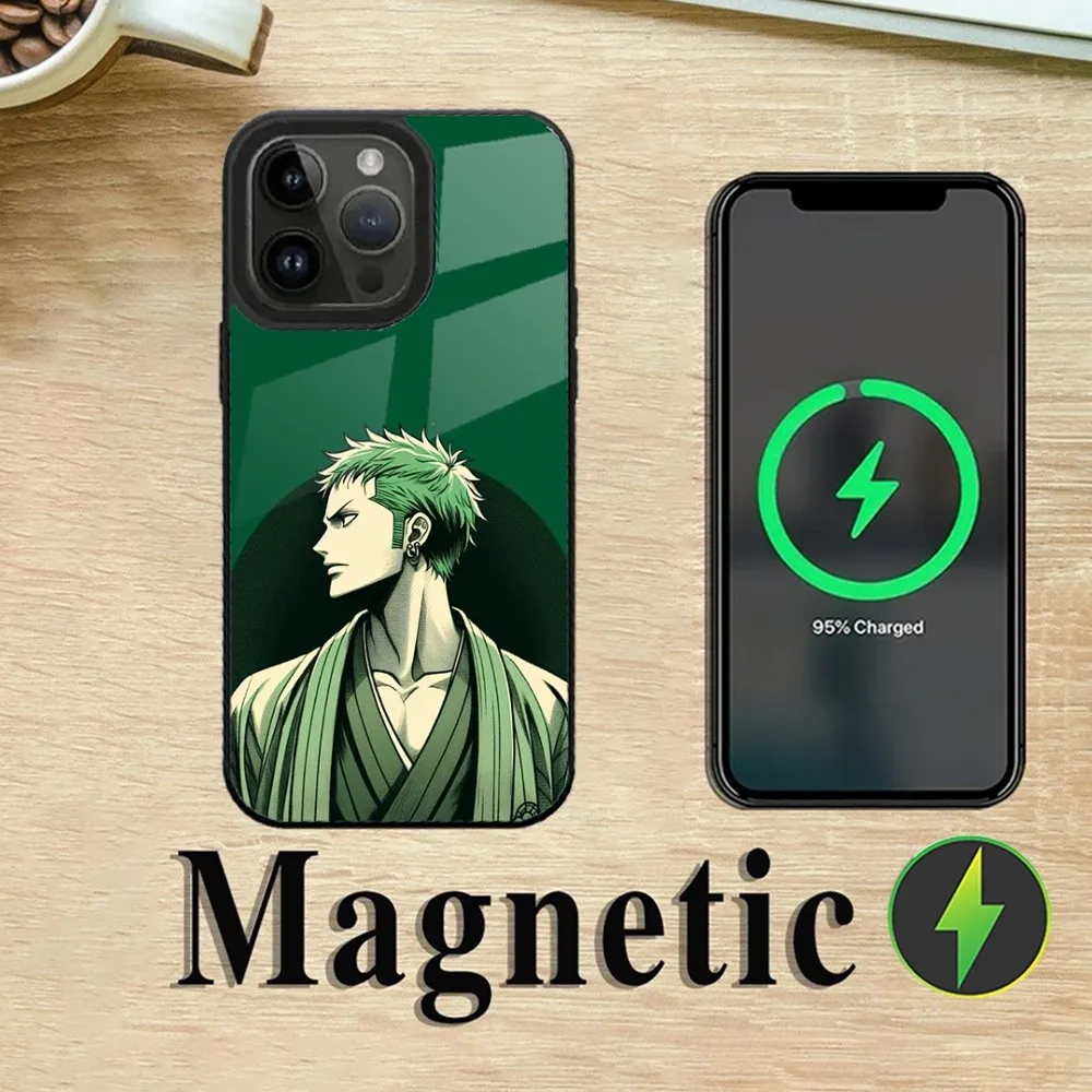 Roronoa Zoro O-One-P-Piece Phone Case For iPhone 16,15,14,13,12,11,Plus,Pro,Max Mini Magsafe Magnetic Wireless Charging