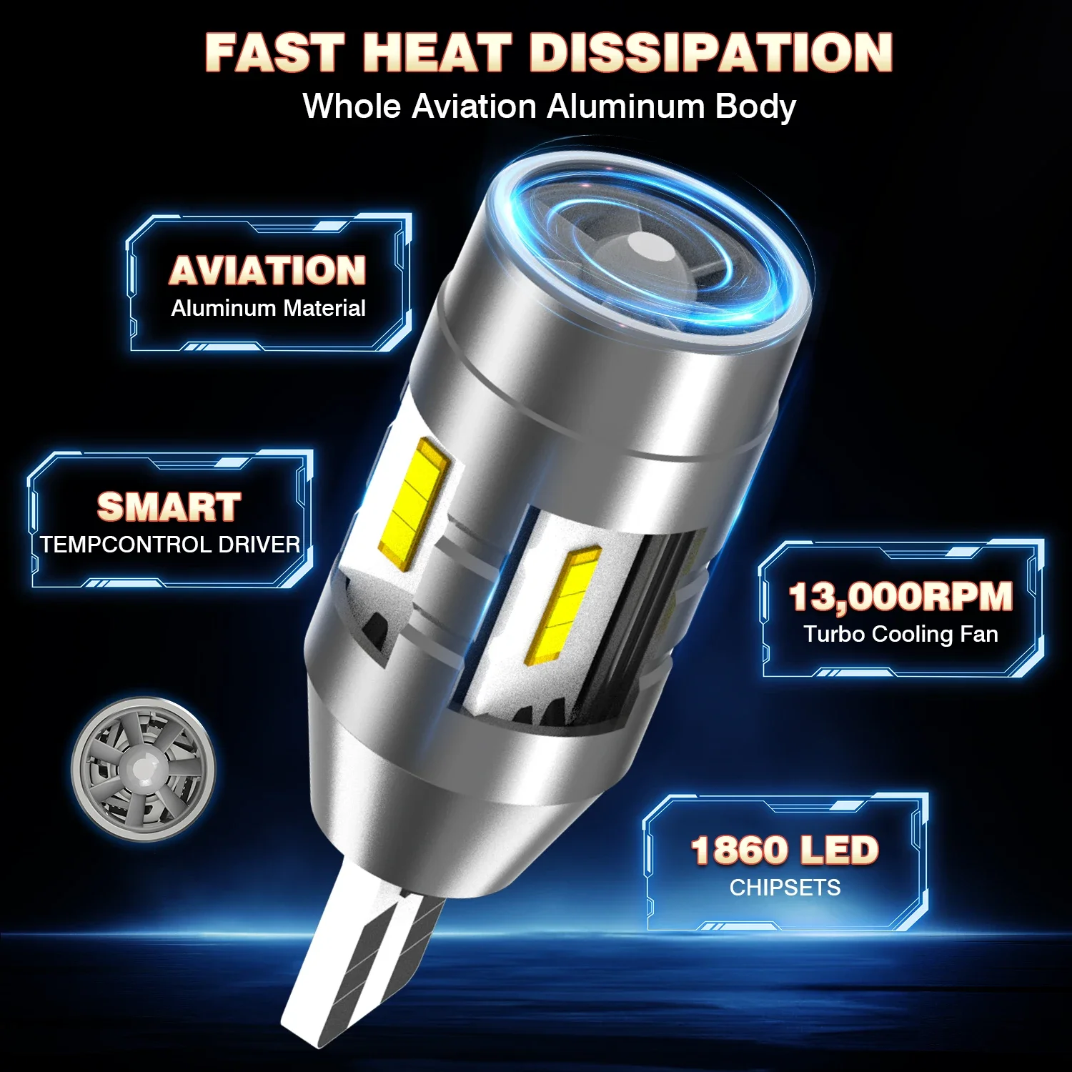10pcs Katur T15 W16W T16 Led Bulb with Fan Canbus No Error Super Bright Reverse T16 Bulbs 921 912 For Camry Corolla FJ Cruiser