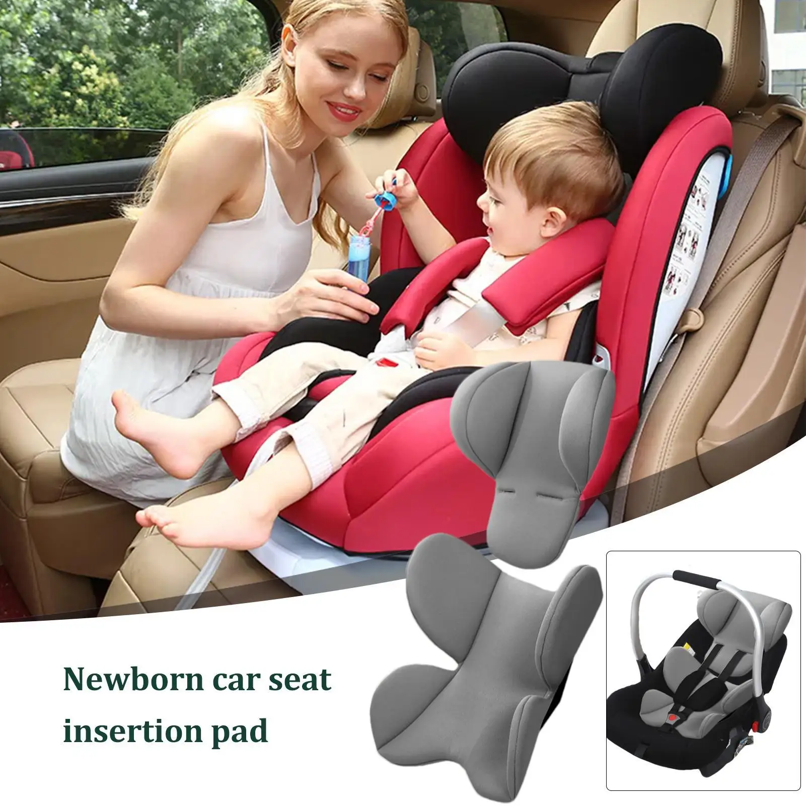 Infant Car Seat Inner Head Neck Body Support Cushion; Stroller Energy Bed Mattress; Mesh Breathable Liner; Neck Safety Liner