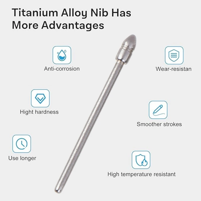 Durable Titanium Alloy Replacement Tips for BOOX Max3 Remarkable2 Stylus Pen Smooth Writing Experience,Long lasting Nibs