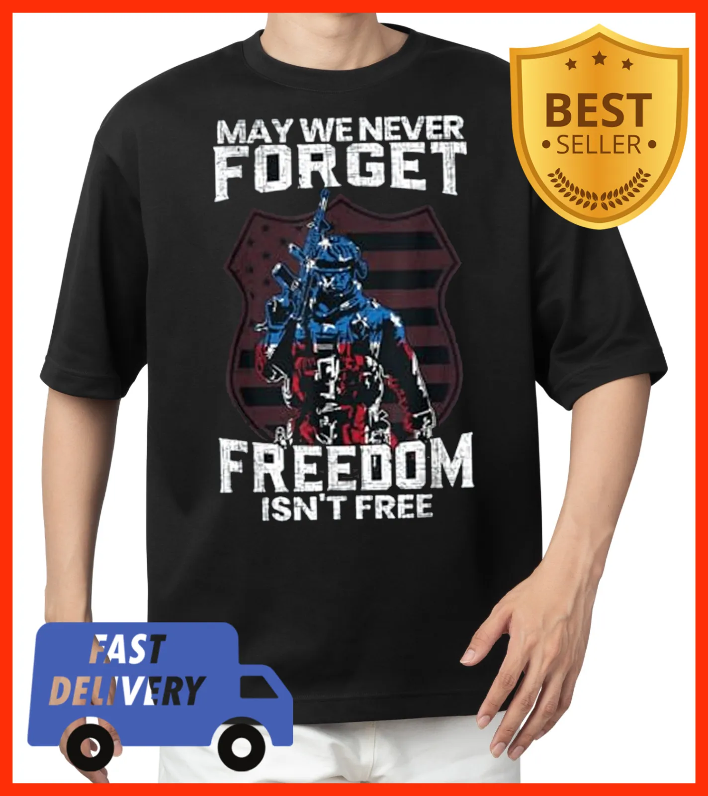 

Футболка ко Дню памяти с флагом США, которую нельзя не забывать свободно