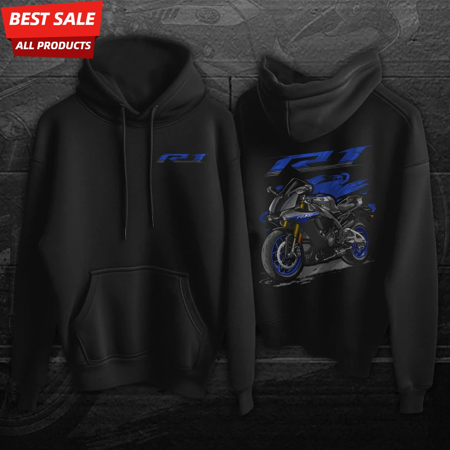 Retro 2017-2019 Models Japan YZF R1 Motorcycle Pullover Hoodie 100% Cotton Comfortable Casual Mens Sweatshirts Rider Streetwear