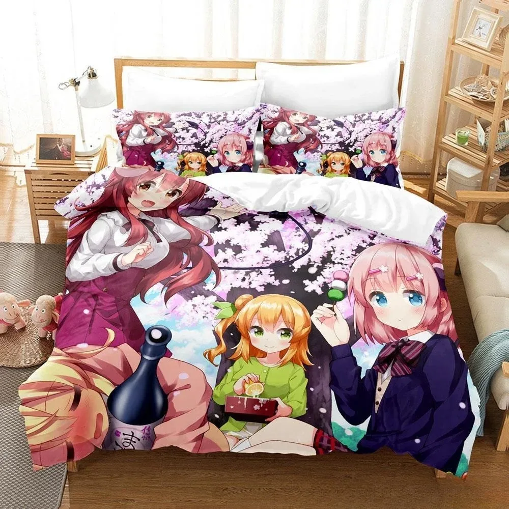 New Anime Girls The Demon Girl Next Door Bedding Set Single Twin Full Queen King Size Bed Set Adult Kid Bedroom Duvetcover Sets