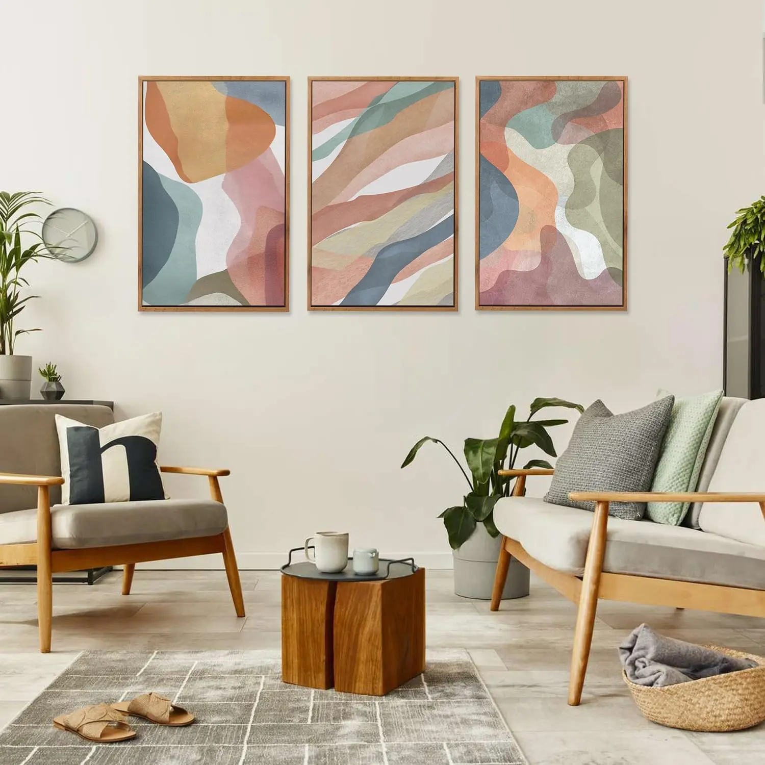 3PCS frameless decorative art print,3pcs/Set Abstract Canvas Wall Art Painting Colorful Red Green Yellow Blue White Modern Be