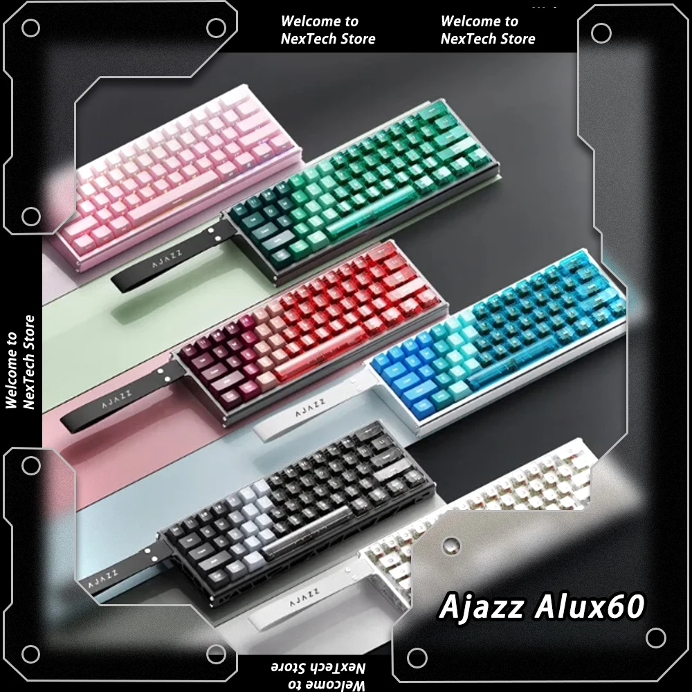 Ajazz Alux60 Wired Mechanical Keyboard Magnetic Switch Gaming Keyboard 8000Hz RT0.01mm Customize E-sports Aluminium Alloy FPS