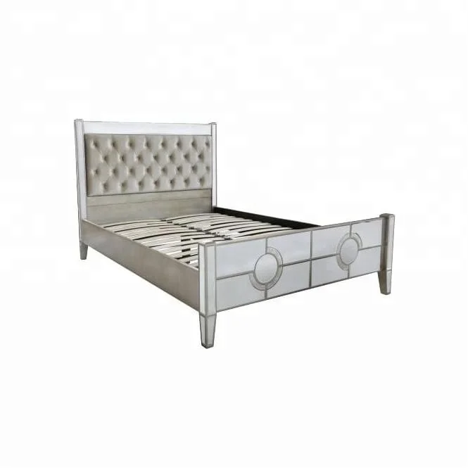 ！@Mirrored Bedroom Set with Nibar Furnitureing Table Luxury Design Bedroom Furniture Wood Modern American Style Wooden Beds 5 Se