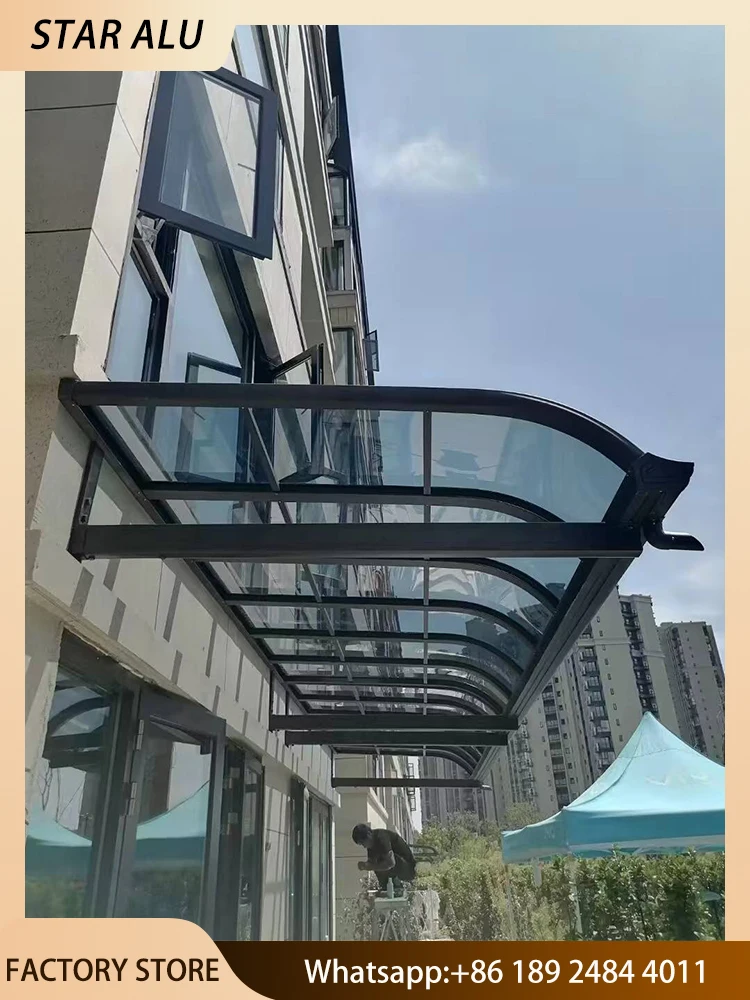 Freestanding Aluminum Carport with Insulated Glass Roof Modern Villa Parking Canopy Custom Design