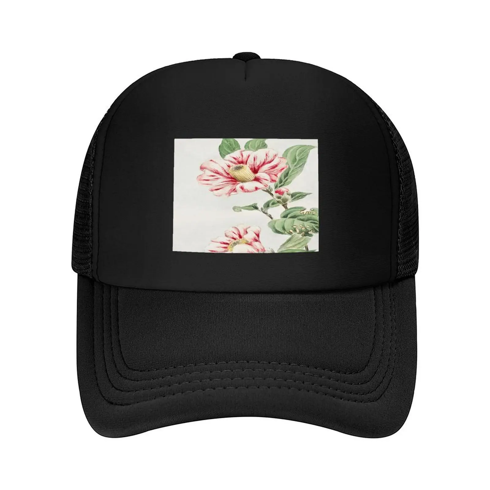 

Vintage Japanese Camellia flower Baseball Cap Rugby Brand Man cap Visor Snap Back Hat Sun Hats For Women Men's