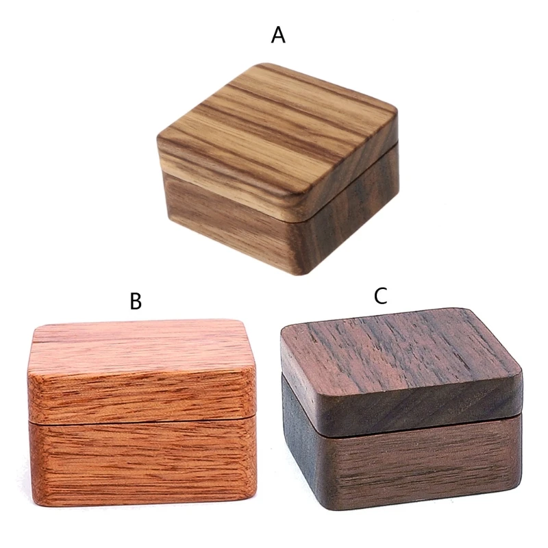 

High Quality Rustic Men Suit Wooden Cufflink Gift Box Portable Sleeve Button Jewelry Walnut Wood Keepsake Storage Box