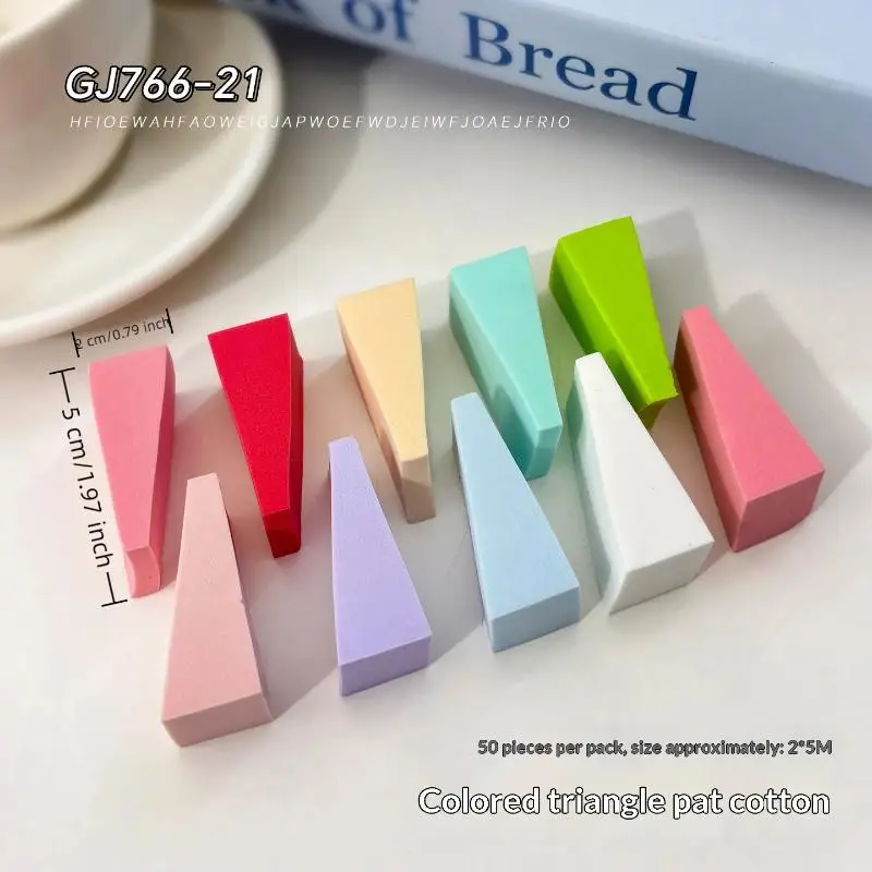 50 Peças de Esponjas Coloridas para Nail Art, Esponjas Quadradas e Triangulares para Gradiente, DIY, Design de Esmalte em Gel, Suprimentos para Pintur