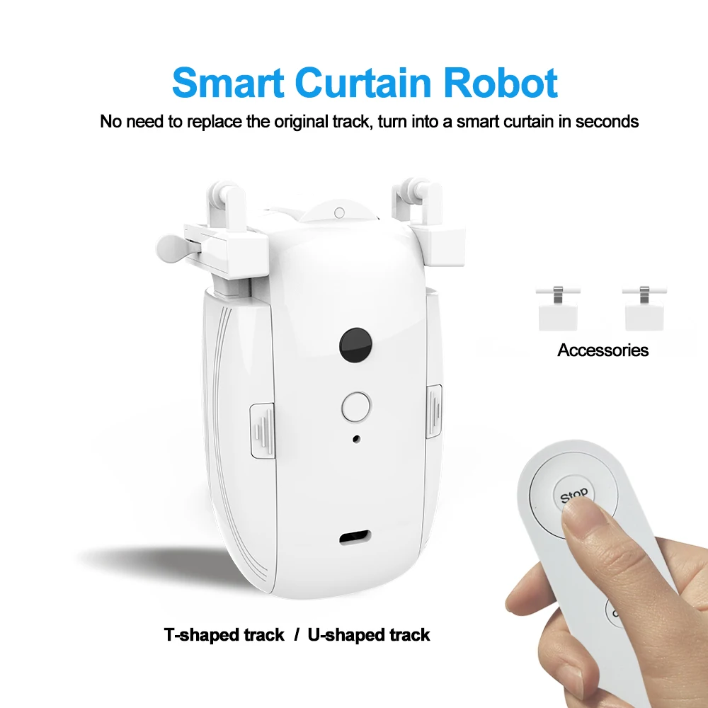 Tuya Smart For Home Curtain Opener Electronic T/U Track Curtain Motor Robot Remote Button Control Automatic Curtain Opener