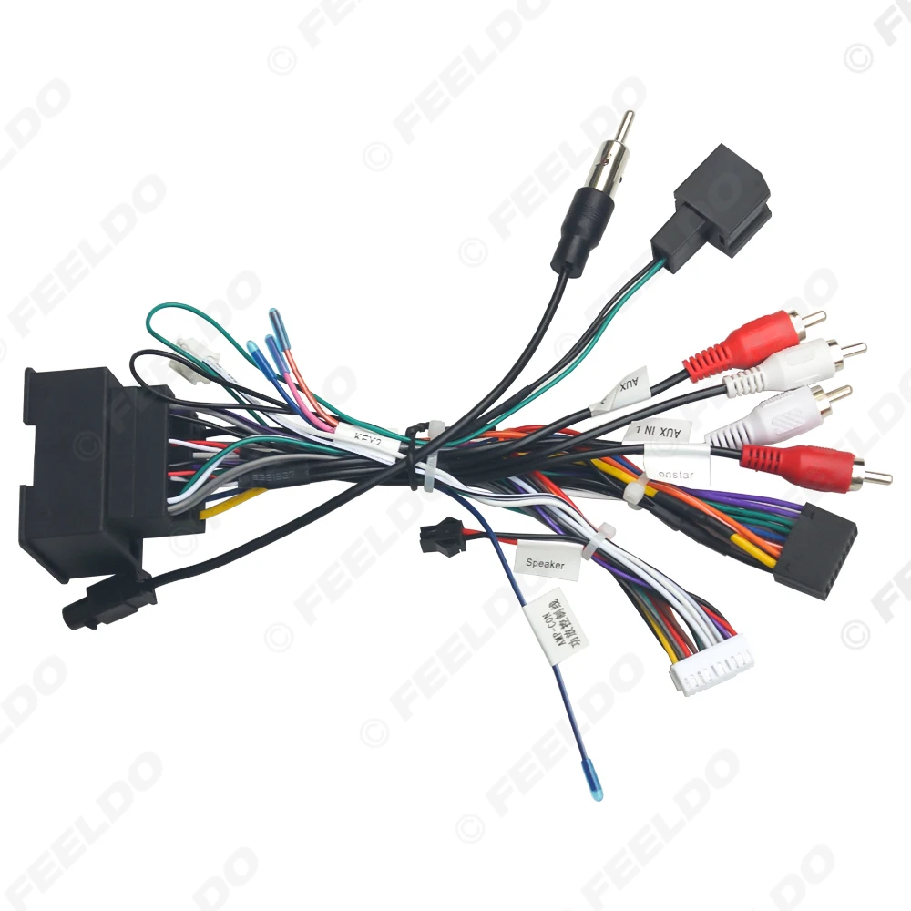 FEELDO Car Android Media Player 16Pin Power Cable Wire Harness Canbus Box For Chevrolet Trax/Cruze/Aveo/Sonic/For Buick Regal