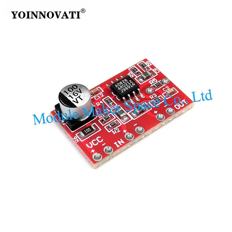 AD828 Stereo Microphone Preamplifier Board - Dynamic Mic Audio Amplifier Module (3.8V-15V DC) for DIY Modifications
