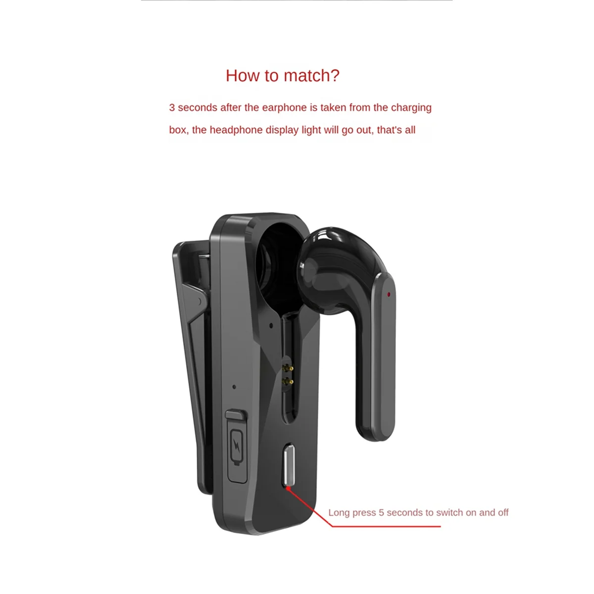 Mini Single Side Headset Business Wireless Bluetooth Headset Wireless Car Talk Noise Canceling Lavalier Headset,Black ST