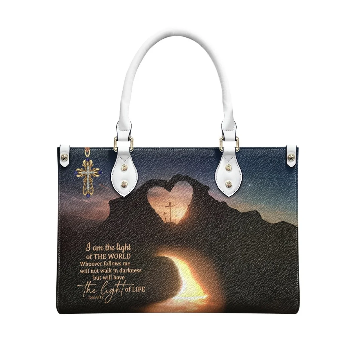 Handbags for Women Custom Purse Patience Godness Faithfulness Personalized Inspirational Gift Christian Totes Bag Leather Bolsas