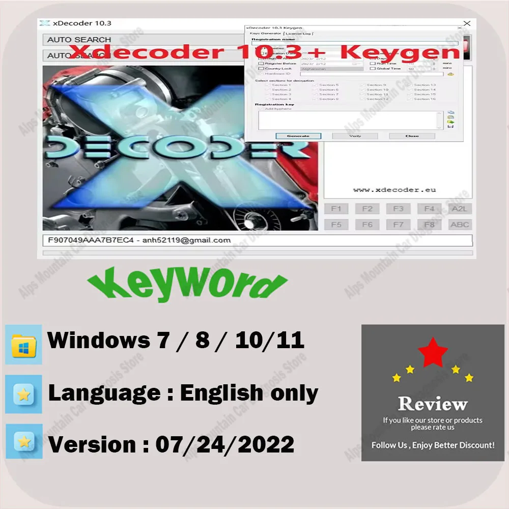 

Xdecoder 10.3 with Keygen DTC Remover Crack DTC OFF Delete Software Full Verison for Hyundai/VAG EDC15 EDC16 EDC17 with Xdecoder