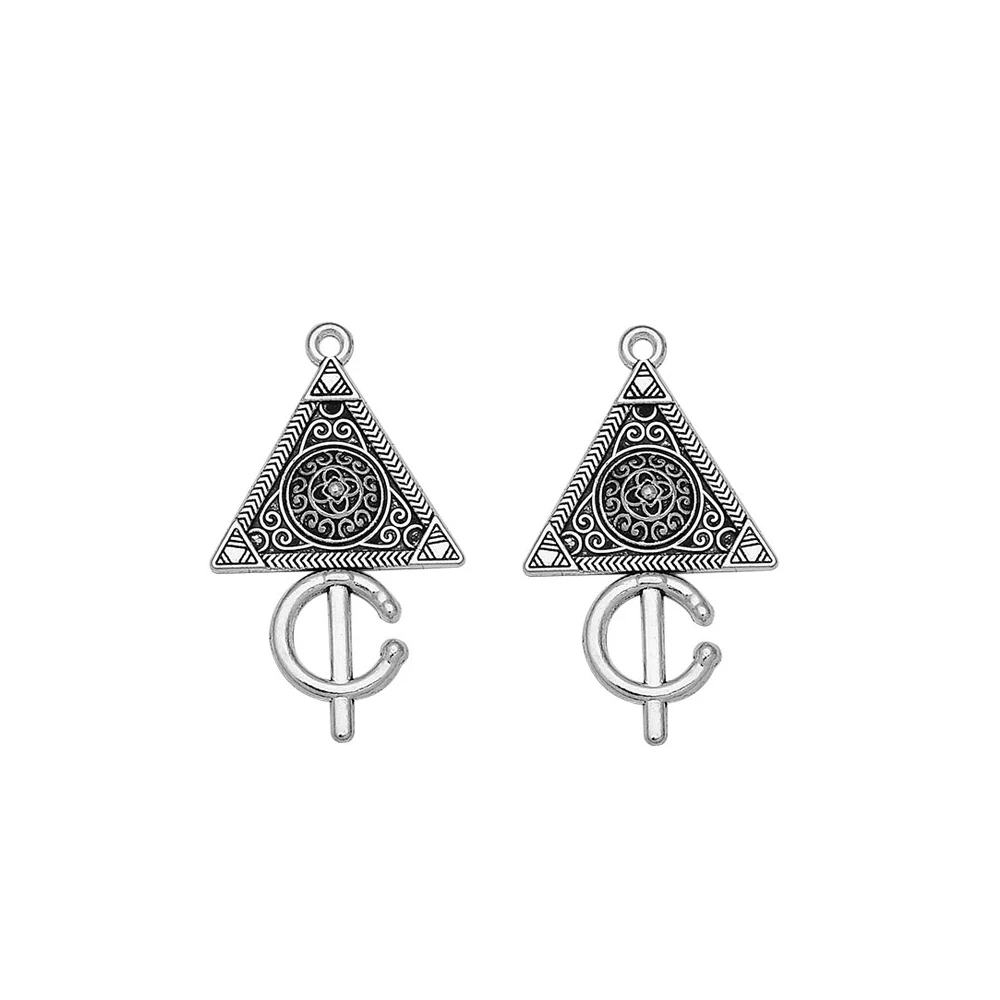 5/10pcs/lot Antique Geometry Triangle Charms Zinc Alloy Metal Tibetan Pendants For Diy  Jewelry Making Supplies Accessories