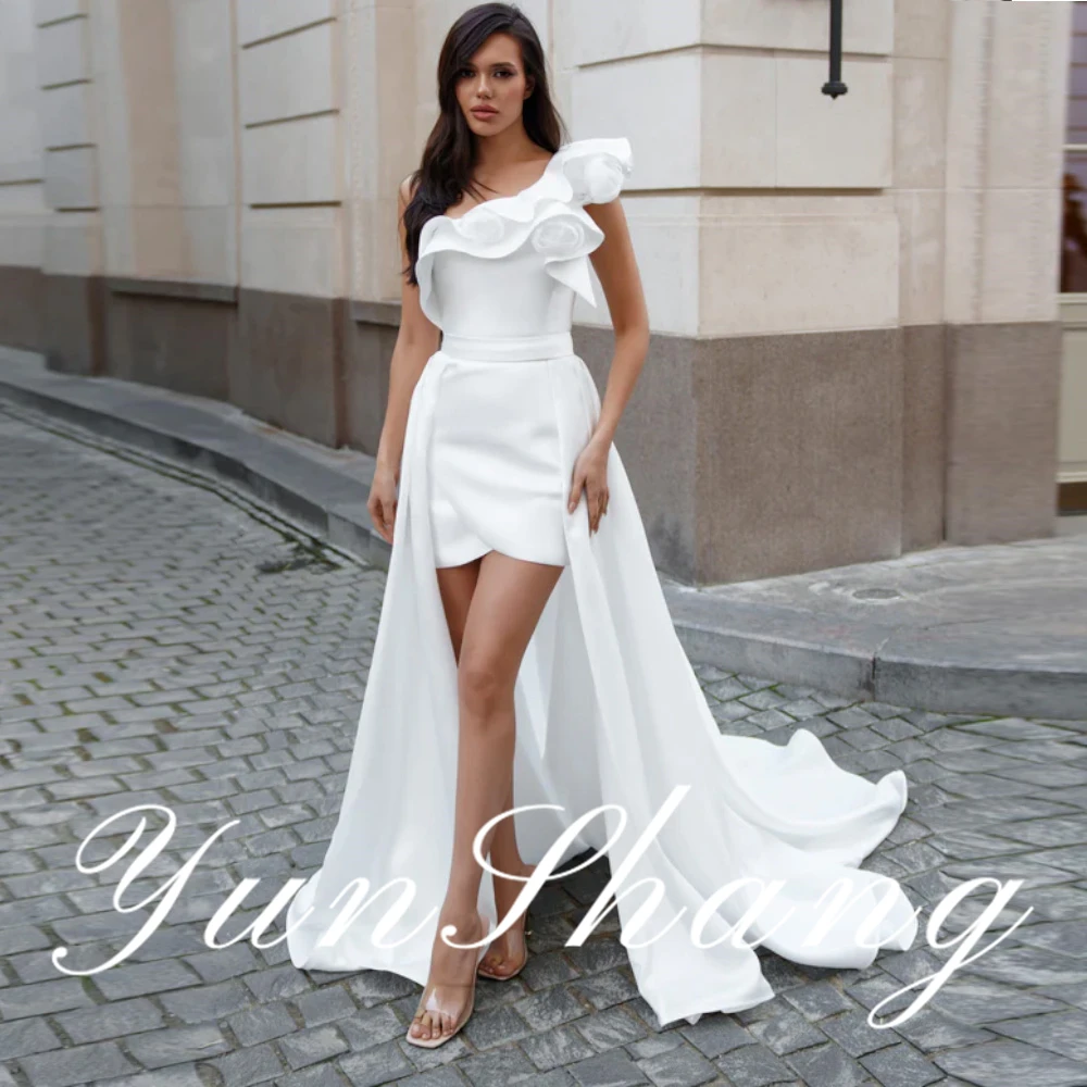 

YunShang Customized Spaghetti Strap Deep V Neck Lace Appliques Sheer Side Cutout Open Back Mermaid Satin Wedding Dress Long
