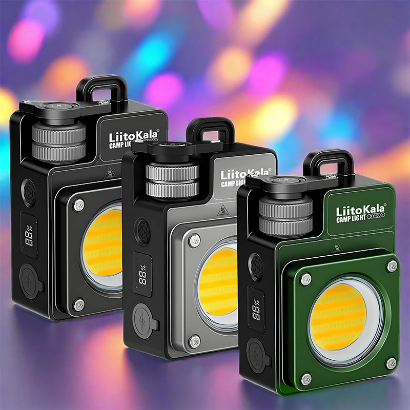 LiitoKala XY-009 3500LM Luce da esterno – Ricaricabile, Impermeabile, Base magnetica, Display digitale, Autonomia 12 ore, Compatta