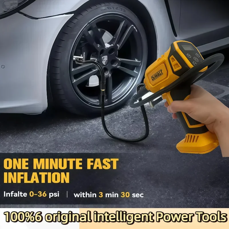 Dewalt Electric Air Pump Compressor Automatic with Digital Pressure Gauge for Car Tire Inflator Cordless Rechargeable Handheld