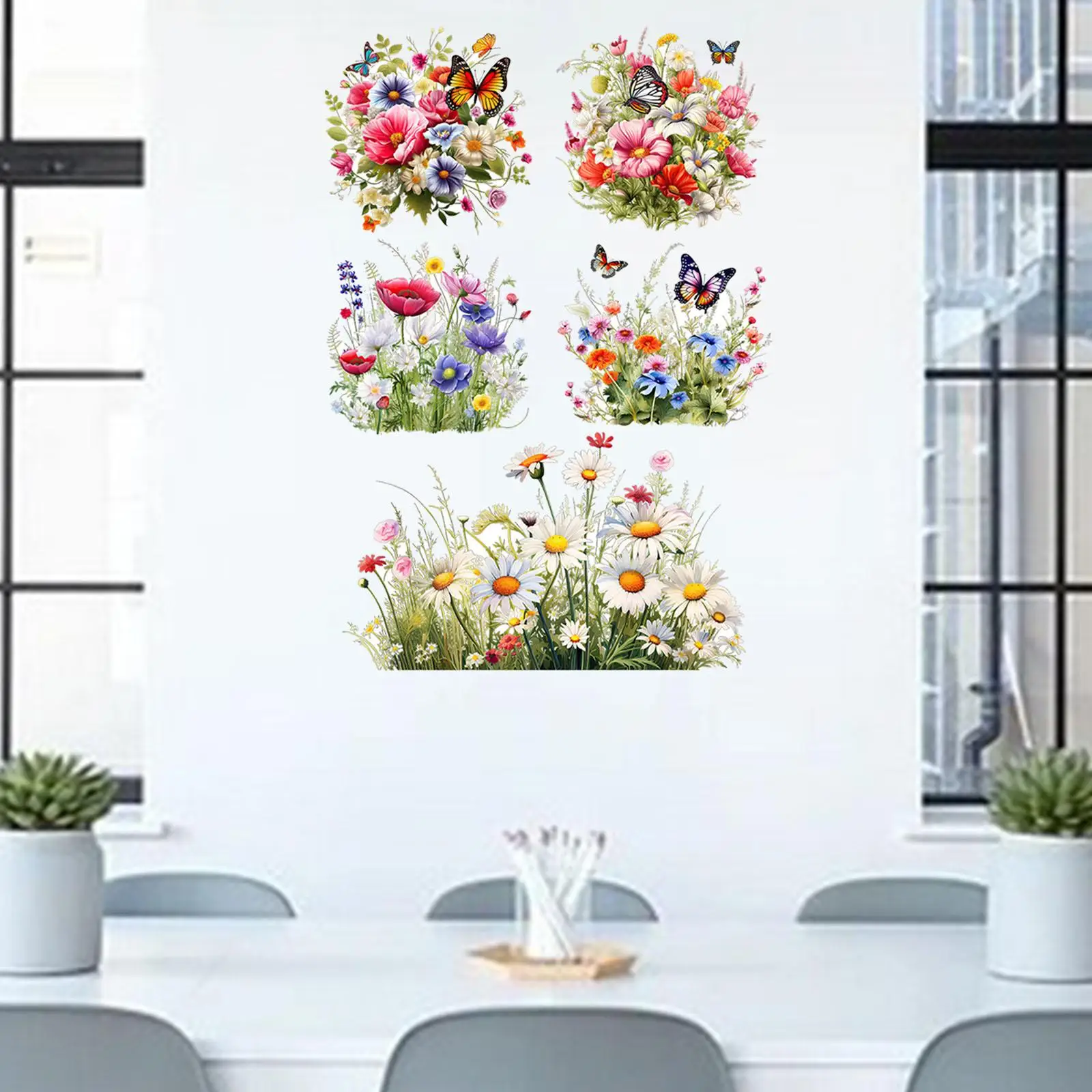 

Butterfly Floral Wall Sticker Mural Wall Decals for Offices Nursery Kitchen