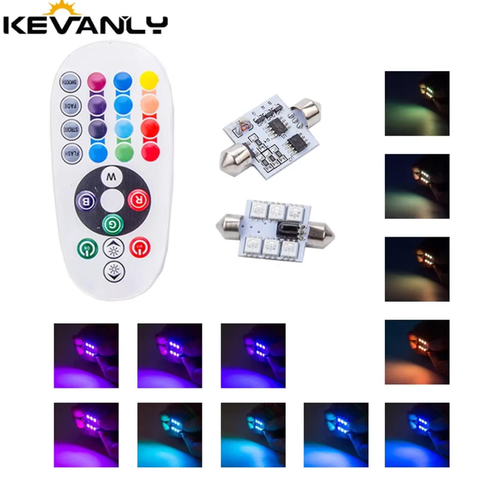 2pcs C5W RGB 31/36/39/41MM error free Interior reading Light Clearance Bulbs Auto plate Lamp white Car remote RGB control Canbus