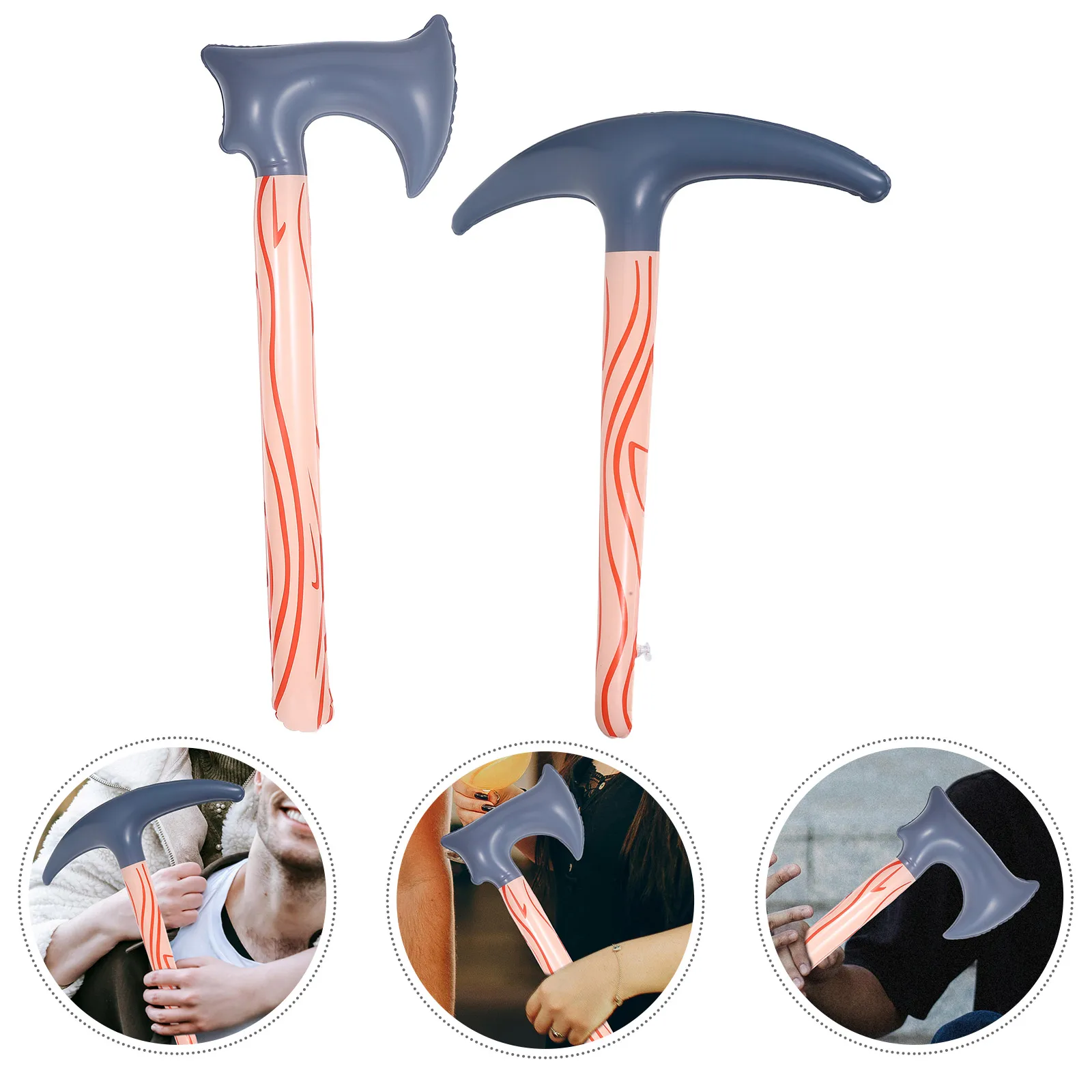 

2pcs Inflatable Toy Axe PVC Axe Tool Party Game Accessory Large Funny Stage Prop Lightweight Outdoor Travel