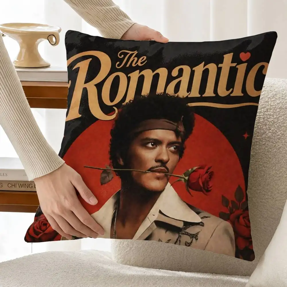 Singer B-Bruno M-Mars Customizable Square Pillow case Double Sided Print Sofa Bedroom Decor Cushion Cover