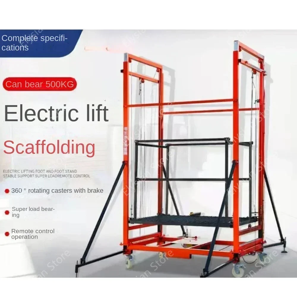 Electric lifting scaffold mobile folding remote control ful automatic lifting platform indoor  hoist Load capacity 600kg