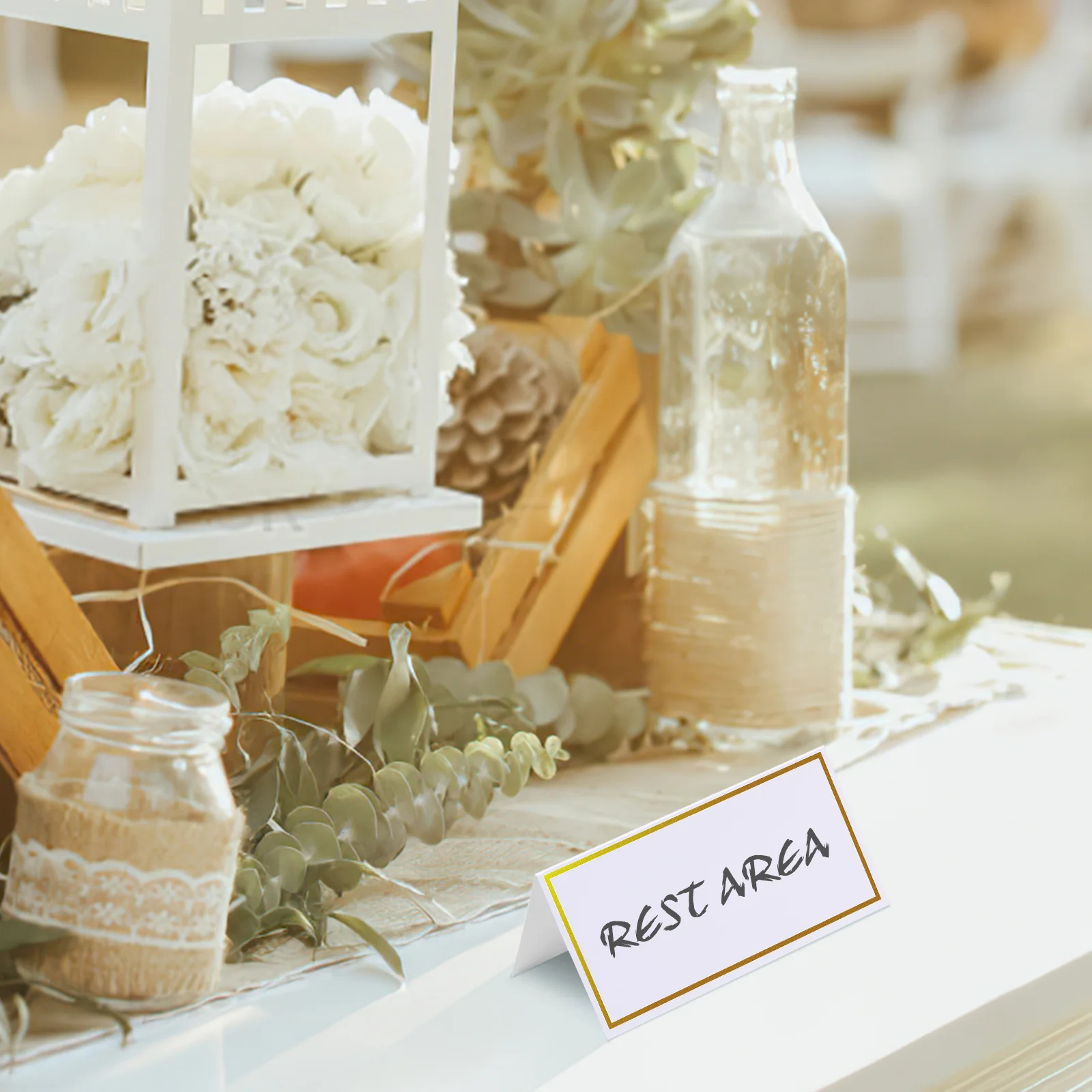 

20Pcs Metallic Finish Place Cards for Banquets Weddings Table Name Cards Greeting Tent Card Paper Event Party Dinner Decoration