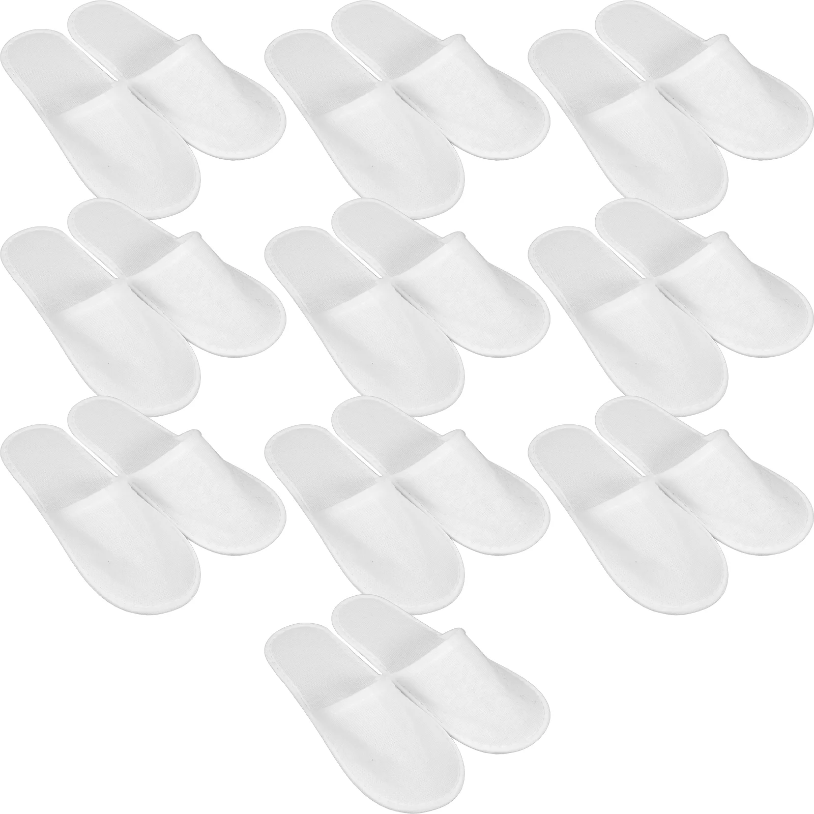 10 Pairs Women Slippers for Home Non-Slip Hotel Spa Guest Shoes Supple White Miss