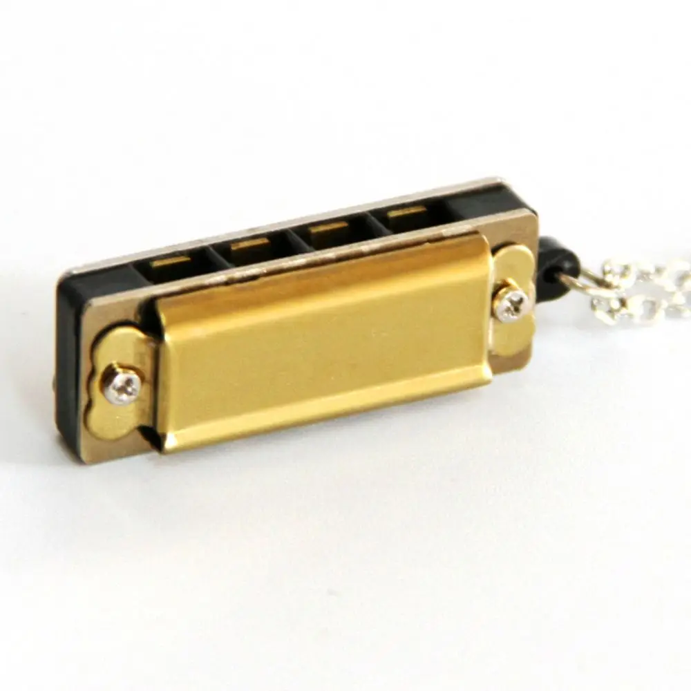 Mini Harmonica Pendant Necklace Creative Four-hole Musical Instruments Men and Women Couple Necklace Sweater Chain