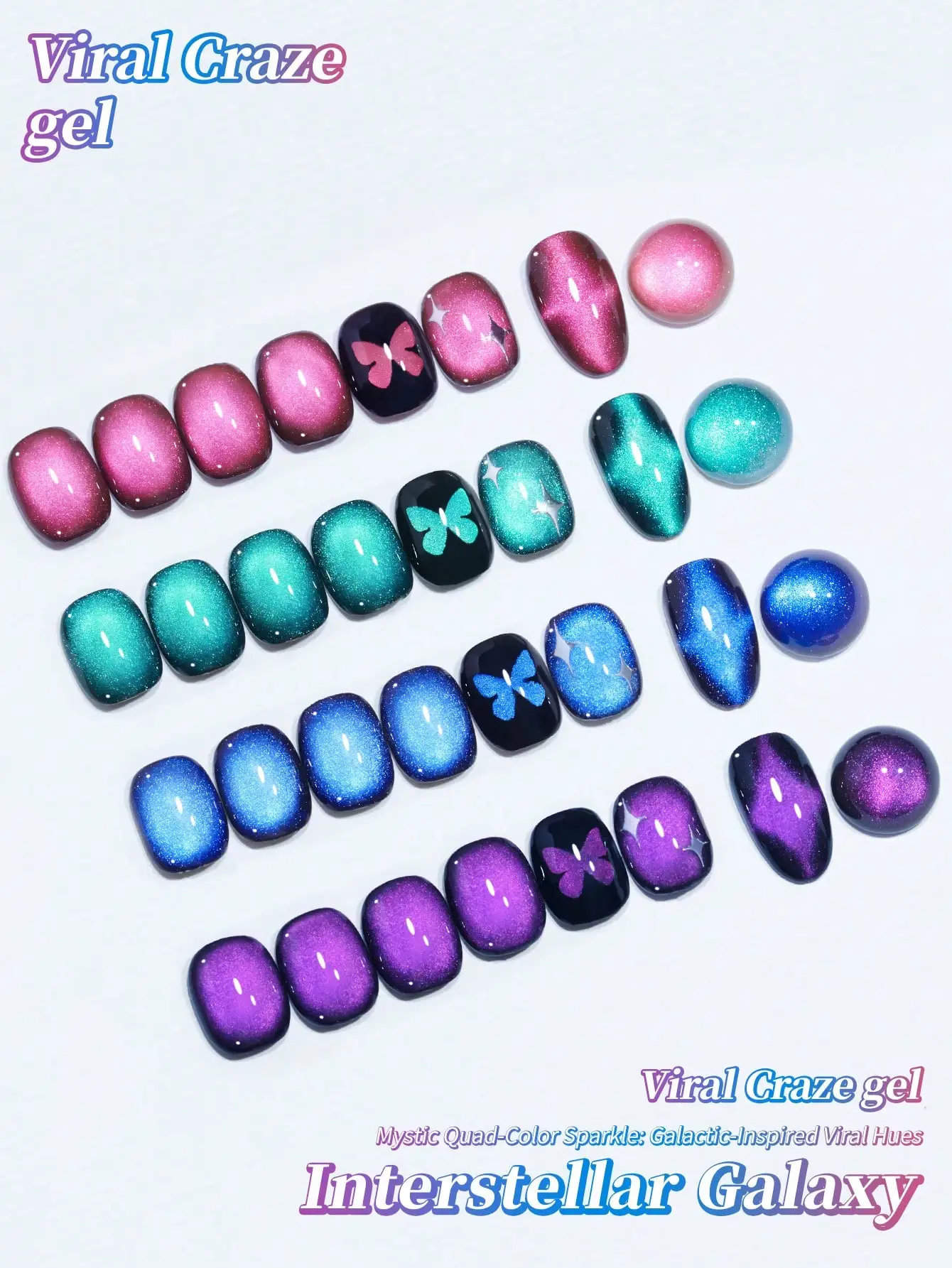 XEIJAYI 4 قطعة جل عين القط طلاء الأظافر بريق الترتر طلاء الأظافر القابل للإزالة UV البولندية مسمار الفن مناسبة لتصميم فن الأظافر