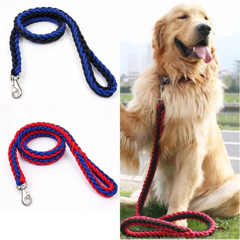 4.3ft Heavy Duty Nylon Dog Leash Braided Strong Durable Rope Pull Proof for Big Dogs Outdoor Walking Running Use