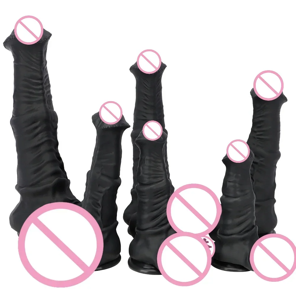 جديد 6 أحجام من القضيب الذهبي الحصان للرجال والنساء مع سيليكون ناعم كبير الظهر المكونات الشرج جهاز الاستمناء محاكاة #1
