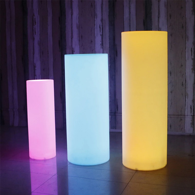 BRIGHT Modern Cylinder Landscape Lamp Creative Outdoors LED Lawn Light Remote Control Waterproof IP65 for Hotel Garden