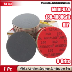 Mirka Abralon 6 inch Sponge Sanding Disc 8A-241 Foam Hook & Loop Round Sandpaper 180-4000 Grit Elastic Polishing for Grinding