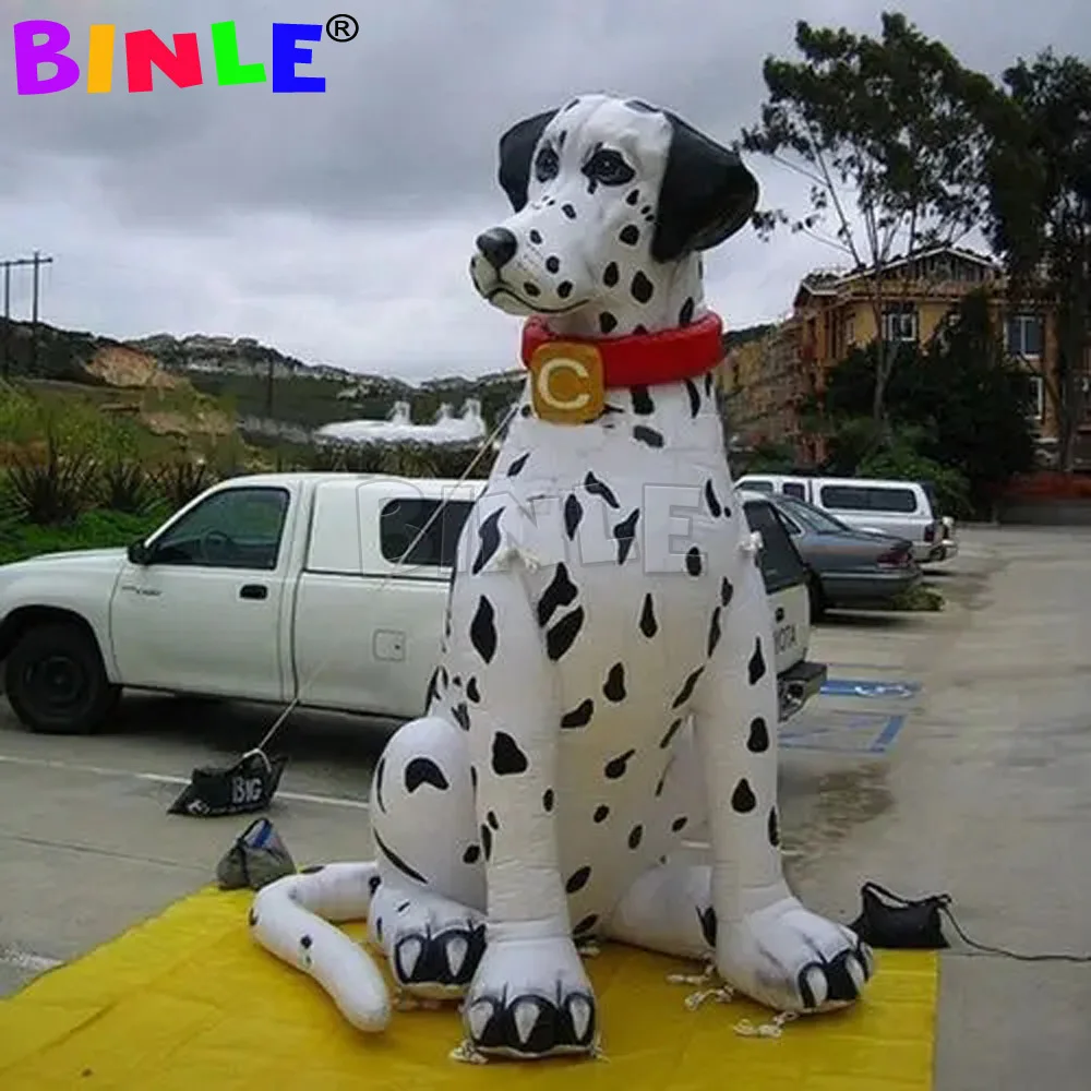 

Customized advertisement giant inflatable dog with spots large animal balloon for pets shop decoration