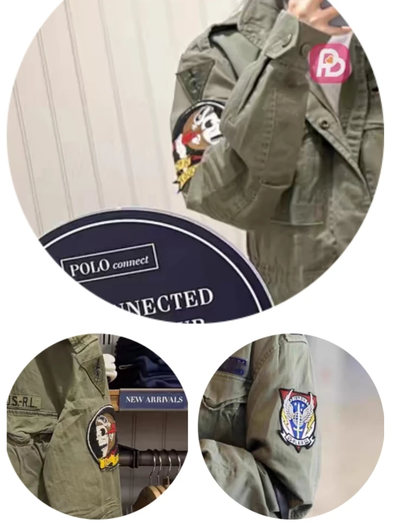 

Exquisite Embroidered American Retro Chest Patch Bae Sve Patch Fabric Label with Adhesive Baing Double RL RRL