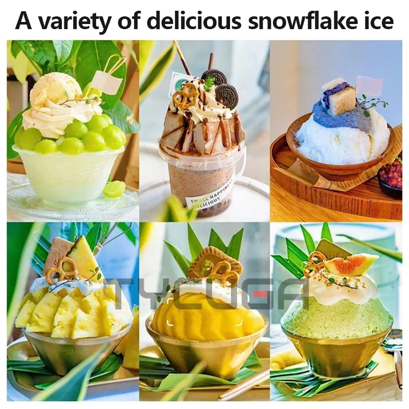 أربعة برميل صانع الثلج آلة حلاقة الثلج الحليب التجاري صانع تقطيع الجليد 1200 واط ندفة الثلج ماكينة حلاقة الثلج تبريد الهواء